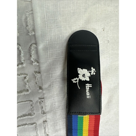 Vintage Rainbow Striped Luggage Bag Shoulder Strap Hawaii Belt Strap Pride Long - Picture 2 of 5